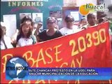 Sute Chancay protesto en Ugel de Huaral