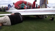 A huge Concorde RC plane powered by two turbines.