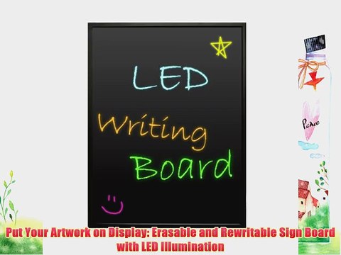 Pyle PLWB6080 Erasable Illuminated Flashing LED Writing Board with Remote Control and 8 Fluorescent