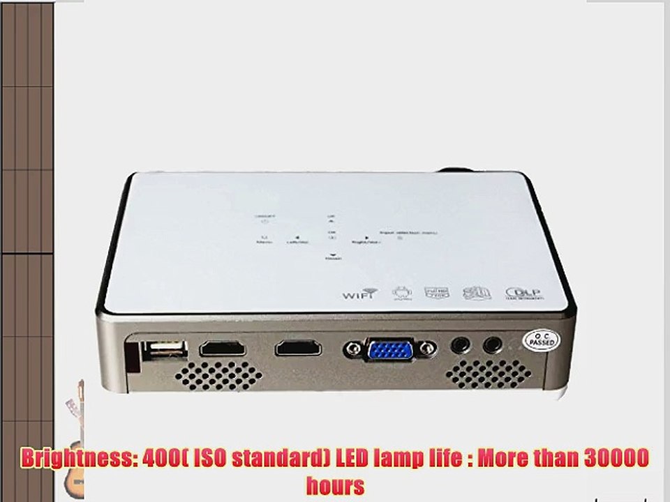 LELEC Mini Ultra-thin Portable DLP Technology Maximum 200 Screen 1280*800 1080p Smart Keystone