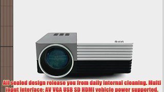 Aketek Latest Multimedia USB/SD/VGA/HDMI/AV/Micro USB Home Cinema Theater Movie Projector LED