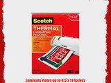 Scotch Thermal Laminating Pouches 8.5 Inches x 11 Inches 40 Pouches (Package include Retractable