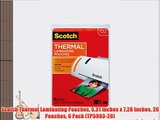 Scotch Thermal Laminating Pouches 5.31 Inches x 7.28 Inches 20 Pouches 6 Pack (TP5903-20)