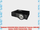 ViewSonic PJD6683WS WXGA 1280x800 DLP Projector 3000 ANSI Lumens 15000:1 Contrast Ratio - Black