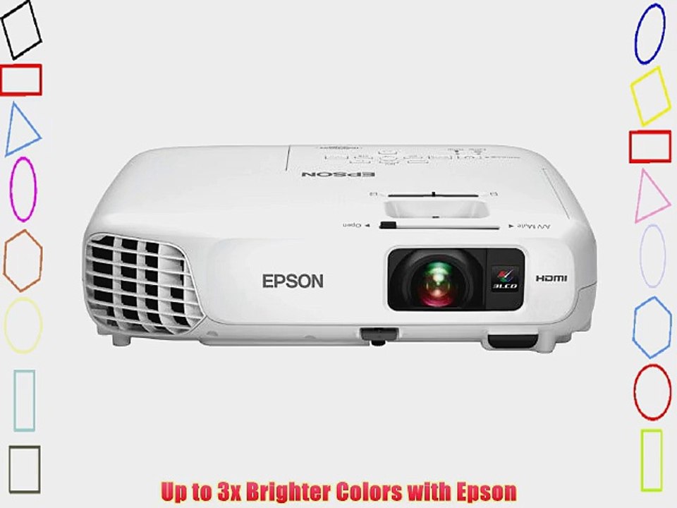 Epson Home Cinema 600 Bright Home Entertainment Projector HDMI 3LCD 3000 Lumens Color and White