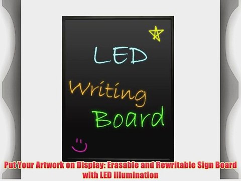 Pyle PLWB3040 Erasable Illuminated Flashing LED Writing Board with Remote Control and 8 Fluorescent