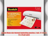 Scotch Menu size thermal laminating pouches 3 mil 17 1/2 x 11 1/2 25 per pack