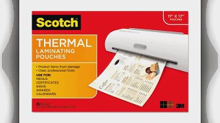 Scotch Menu size thermal laminating pouches 3 mil 17 1/2 x 11 1/2 25 per pack