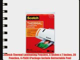 Scotch Thermal Laminating Pouches 5 Inches x 7 Inches 20 Pouches 4-PACK (Package include Retractable