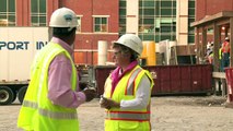Construction Workers Wear Pink Hard Hats for Breast Cancer Awareness