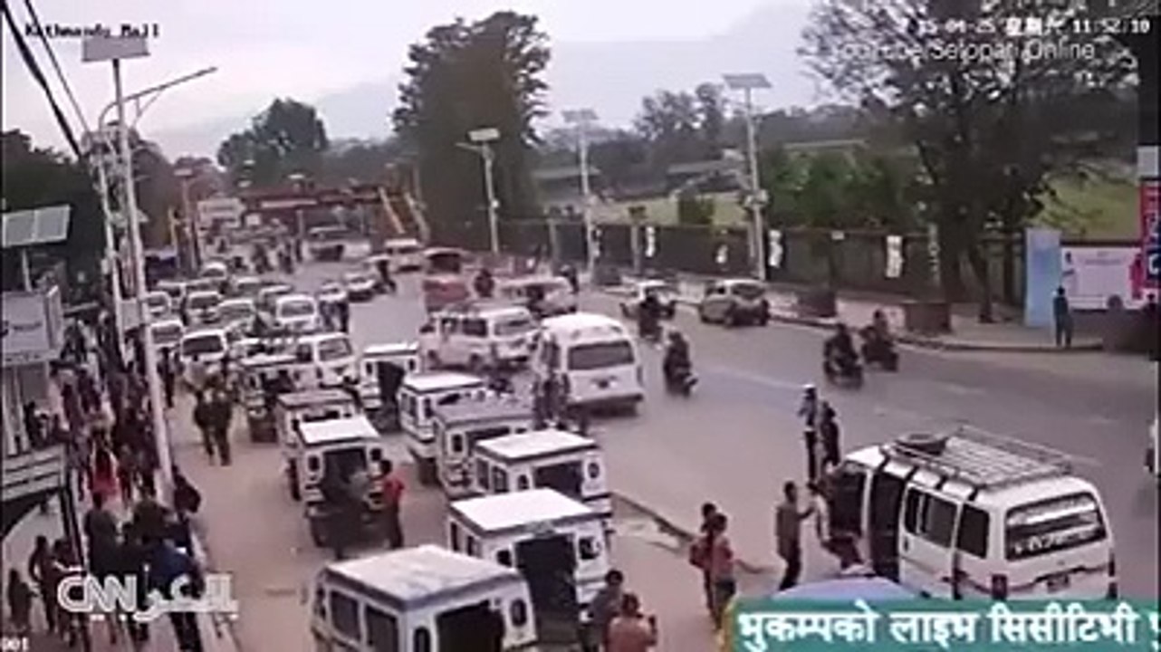 Dramatic footage has emerged of the moment the devastating Nepal earthquake