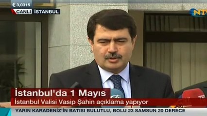 İstanbul Valisi'nden 1 Mayıs Açıklaması