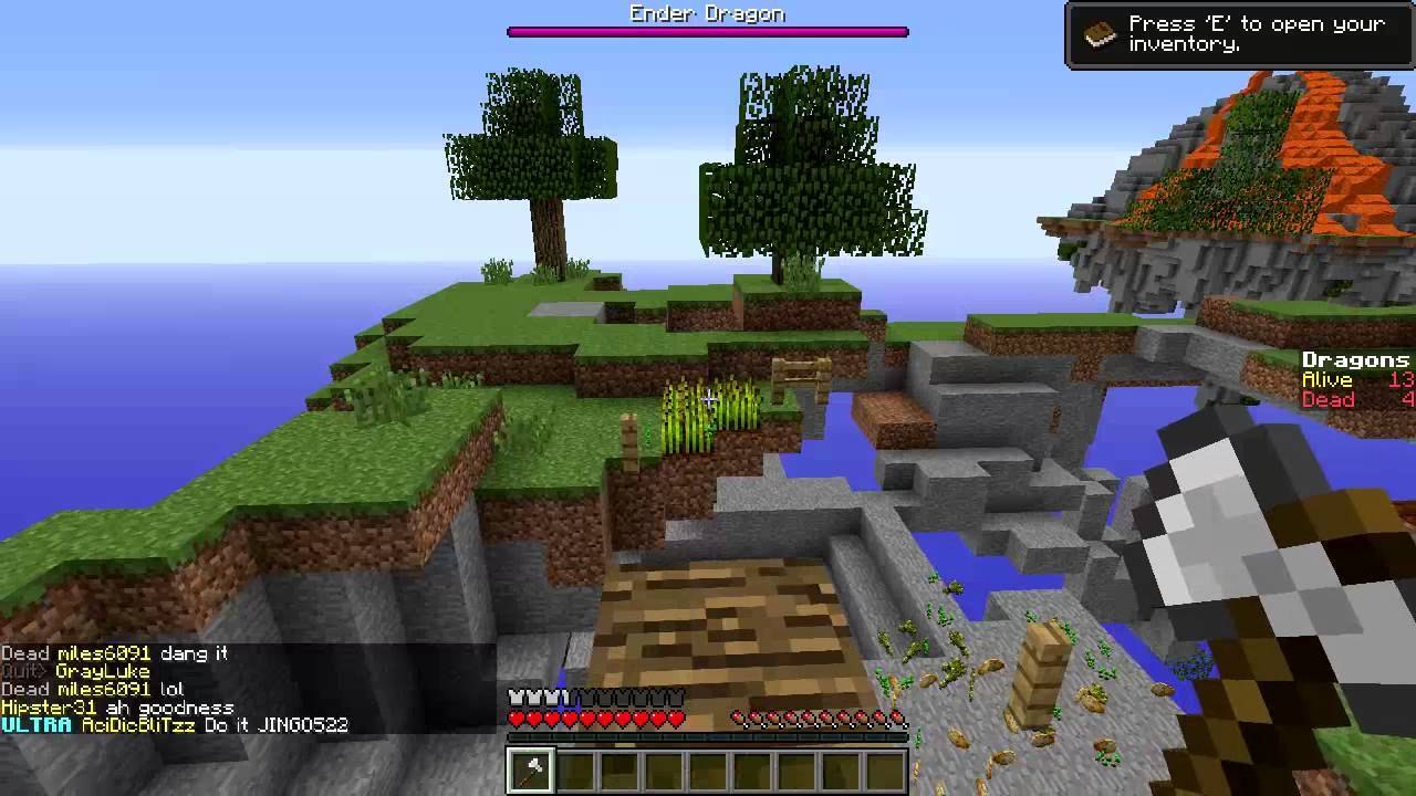 Minecraft DRAGONS MINIGAME - SAVES BY THE BUSH - w/ Noah and Justin