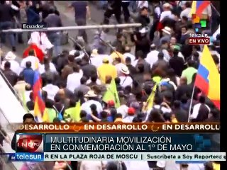 Rafael Correa preside celebración del Día del trabajador en Ecuador