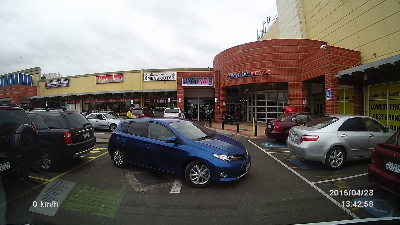 Dumb guy trying to park.