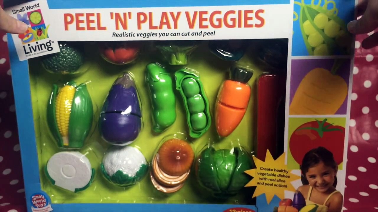 PEEL 'N' PLAY VEGGIES TOY CUTTING FOOD SMALL WORLD LIVING Just Like Home Toy Videos