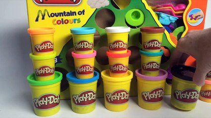 Tải video: Play Doh Mountain of Colours Playset Hasbro Toys Playdough Rainbow Shapes and Molds