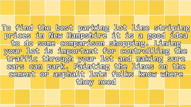 Compare Parking Lot Line Striping Prices In New Hampshire