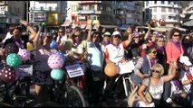 Marmaris -Süslü Kadınlar Bisikletleriyle 'Şiddete Hayır' Turu Attı