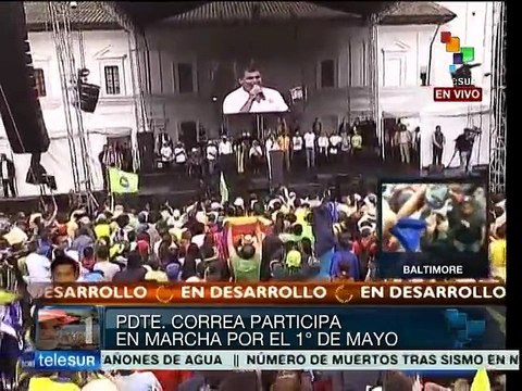 Registra marcha por 1 de mayo en Ecuador diversidad social