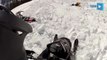 Snowmobiler Sets off Scary Avalanche