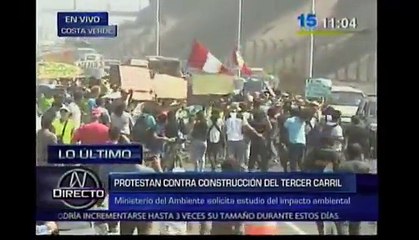 Costa Verde: Ciudadanos protestan por construcción de 3er carril