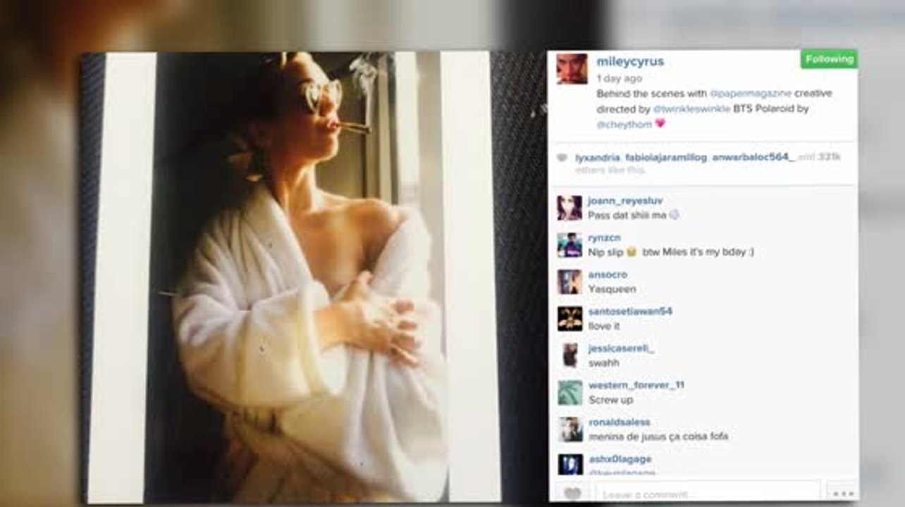 Miley Cyrus postet ein verruchtes Kiffer Foto auf Instagram