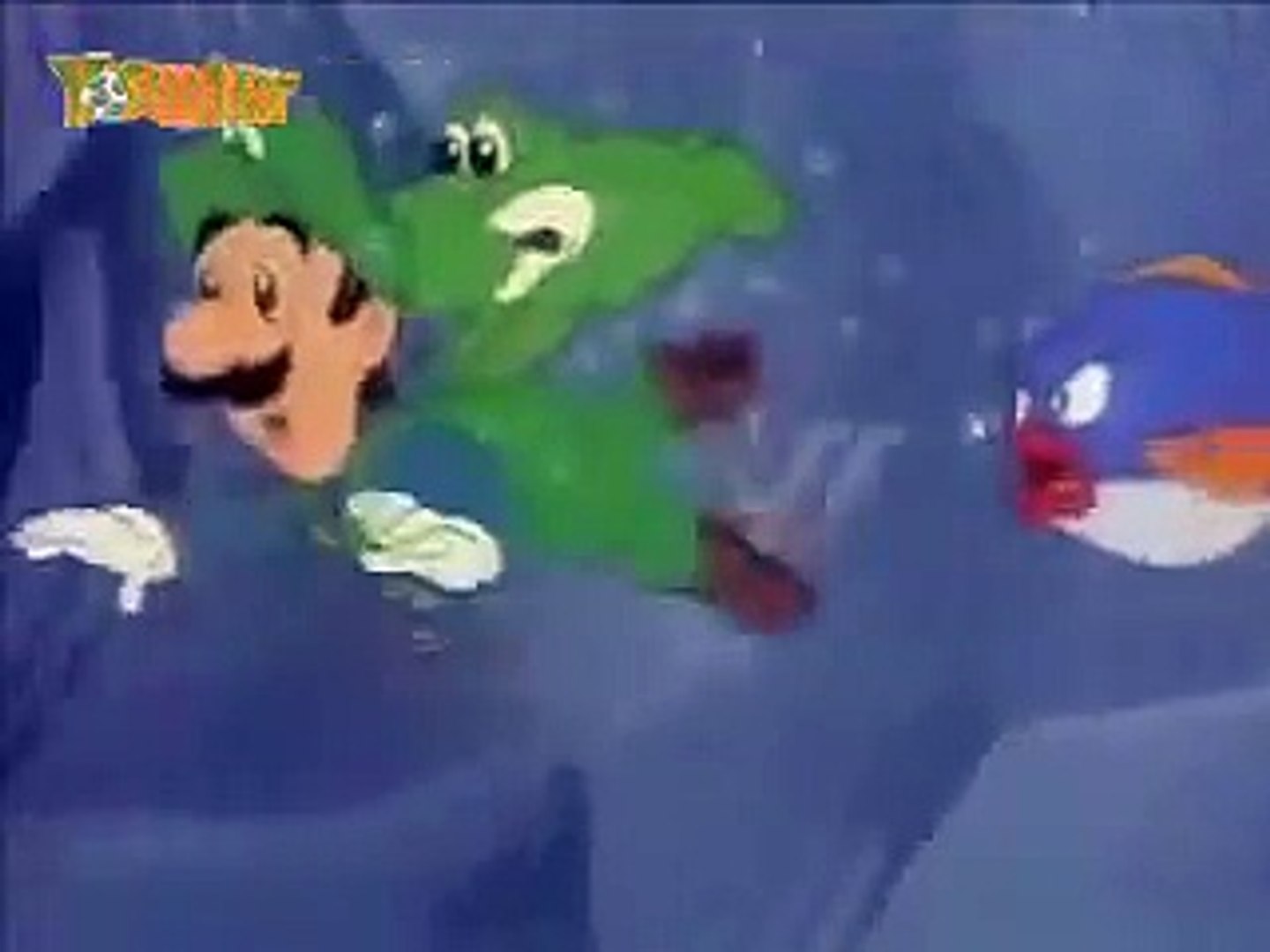 Luigi says something underwater for 5 minutes