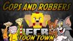 Minecraft (MODDED) Cops and Robbers - TOON TOWN Mod - W/ Jerome, Ryan, Bodil, and FRIENDS!