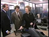 Margaret Thatcher & Alain Prost talk at the Mclaren factory