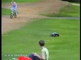 Girl OwNeD by RC TrUcK at BMX Track~ Kid Hit by RC Car
