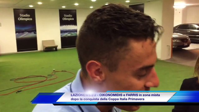 1.5.15 - OIKONOMIDIS e FARRIS in zona mista festeggiano la conquista della Coppa Italia Primavera