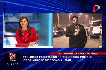 La Pampilla: tablistas bloquean paso de camiones de la municipalidad