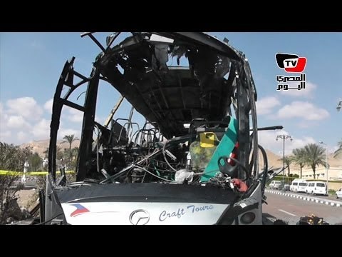 وزير السياحة ومحافظ جنوب سيناء يتفقدان موقع حادث أتوبيس طابا السياحي