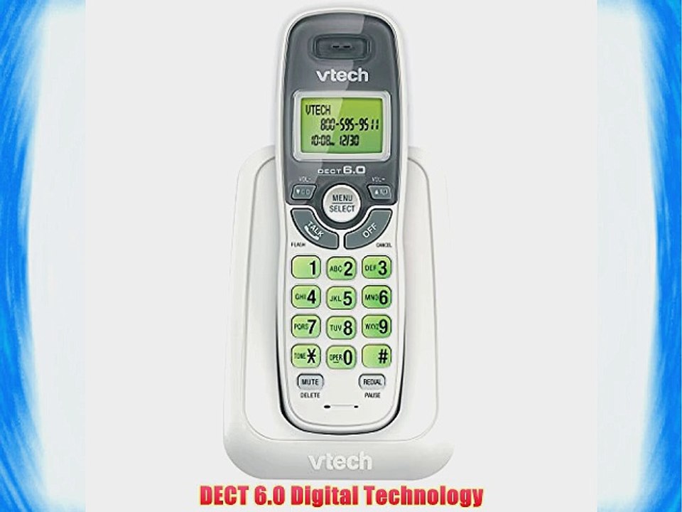 VTech CS6114 DECT 6.0 Cordless Phone with Caller ID/Call Waiting White with 1 Handset