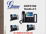 Lot of 4 Grandstream GXP2160 Enterprise 6-Line IP Phone 4.3 LCD PoE Bluetooth