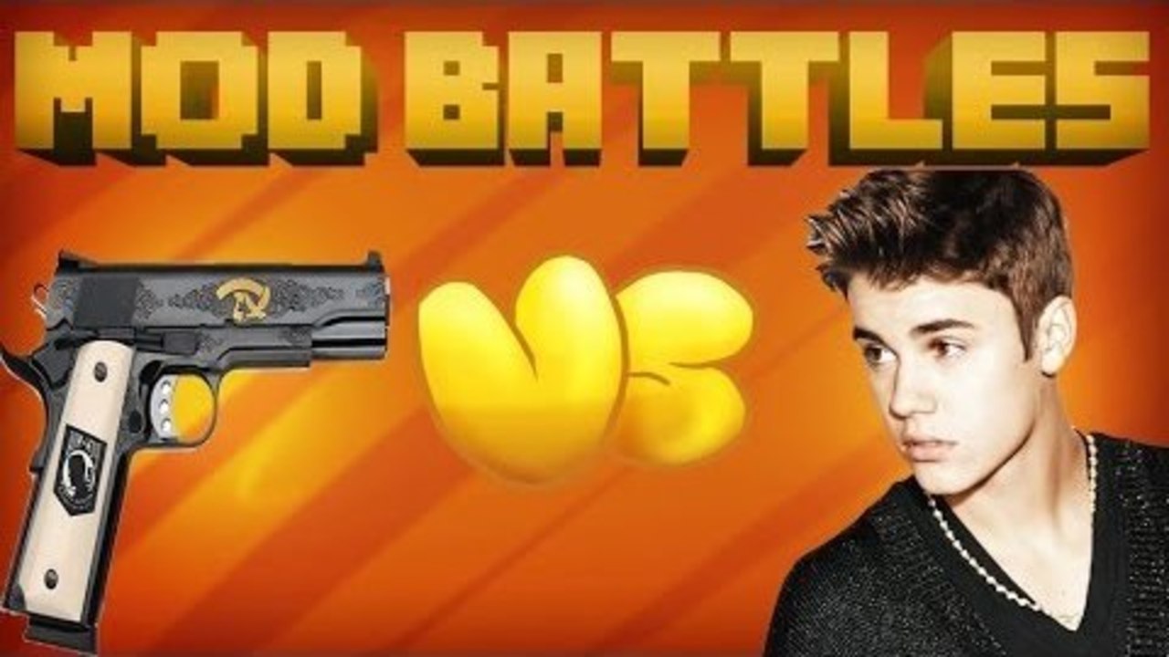 JUSTIN BIEBER MOD vs GUN MOD - MOD vs MOD - MINECRAFT MOD BATTLES (Ep. 3)