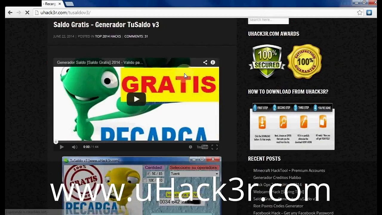 Saldo Gratis Telcel 2015 [TuSaldo] Cómo tener Saldo Gratis 2015 (uHack3r)