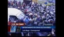 Conga: Enfrentamiento en Cajamarca dejó un herido (VIDEO)