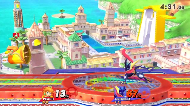 【SM4SH】ガチ 1 vs. 1 - ピーチ【Peach】 vs. ゲッコウガ【Gekkouga】