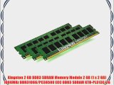 Kingston 2 GB DDR3 SDRAM Memory Module 2 GB (1 x 2 GB) 1066MHz DDR31066/PC38500 ECC DDR3 SDRAM