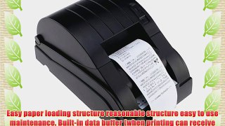 AGPtek? USB POS Printer with 58mm Thermal Paper Rolls - 90mm/sec High-speed Printing (Black)