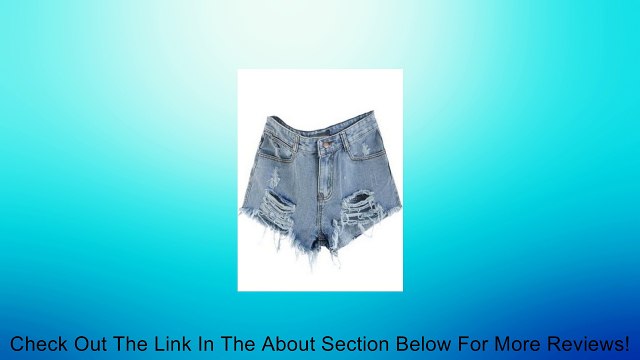 EGELEXY Vintage Womens Denim High Waisted Shorts Jeans Blue Review