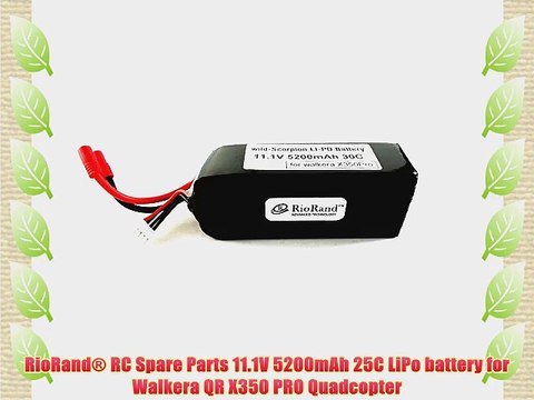 RioRand? RC Spare Parts 11.1V 5200mAh 25C LiPo battery for Walkera QR X350 PRO Quadcopter