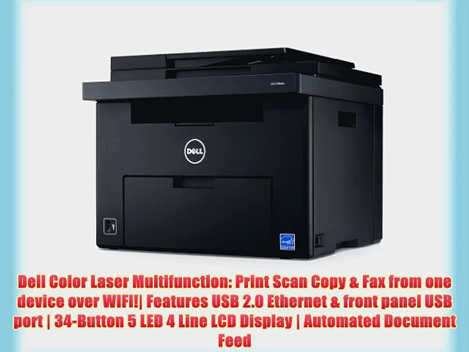 Dell C1765NFW Color Laser Multifunction Printer/Scanner/Copier/Fax Machine (All-in-One) with