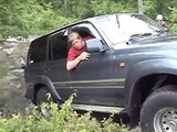 Landcruiser water crossing  DEEEEEEEEEEP!  and stuck!