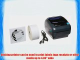 Zebra GX420d Monochrome Desktop Direct Thermal Printer with Parallel Serial and USB Ports 6
