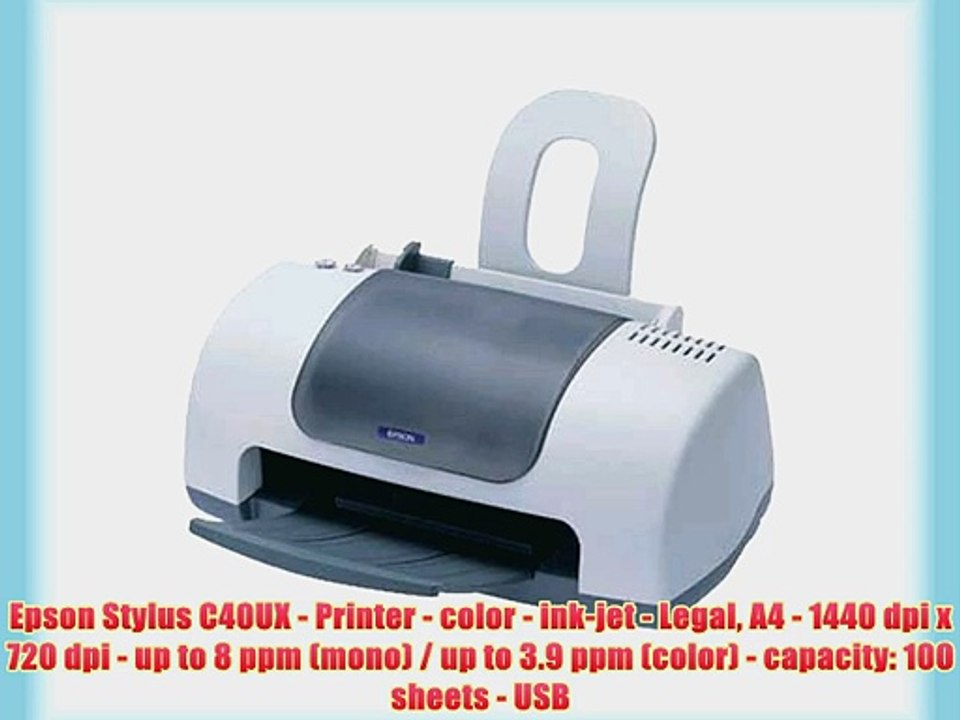 Epson Stylus C40UX - Printer - color - ink-jet - Legal A4 - 1440 dpi x 720 dpi - up to 8 ppm