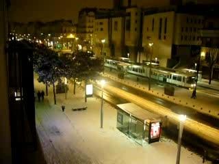 Nantes sous la neige de nuit