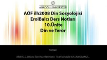 AÖF ilh2008 10.Ünite ErolBalcı - Din Sosyolojisi Ders Notları
